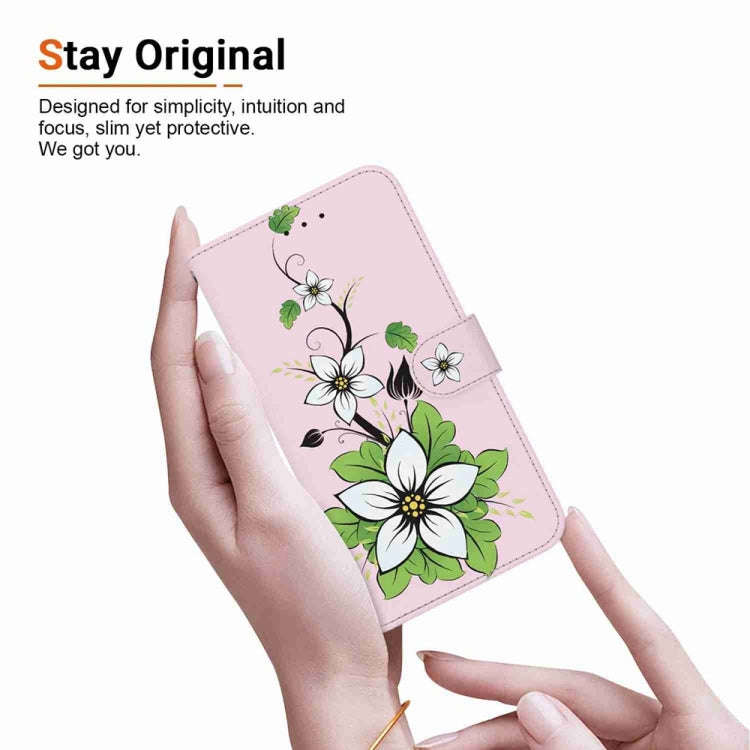 For Motorola Moto G04s / Moto E14 Crystal Texture Colored Drawing Leather Phone Case(Lily)
