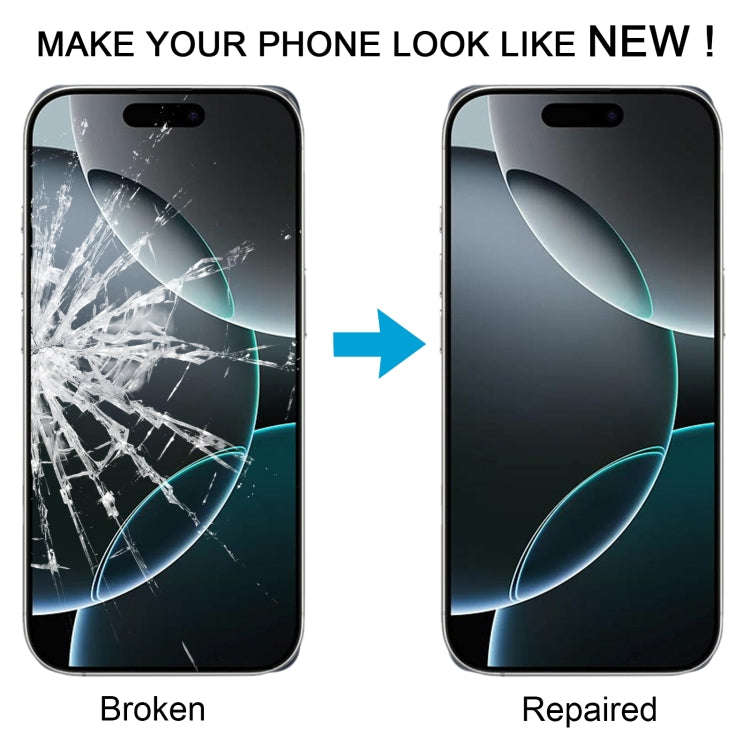 For iPhone 16 Pro Front Screen Outer Glass Lens with OCA Optically Clear Adhesive