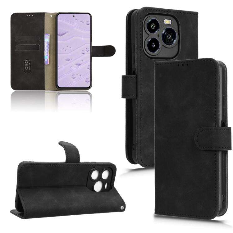 For Oukitel C65 / C65 Pro Skin Feel Magnetic Flip Leather Phone Case(Black)