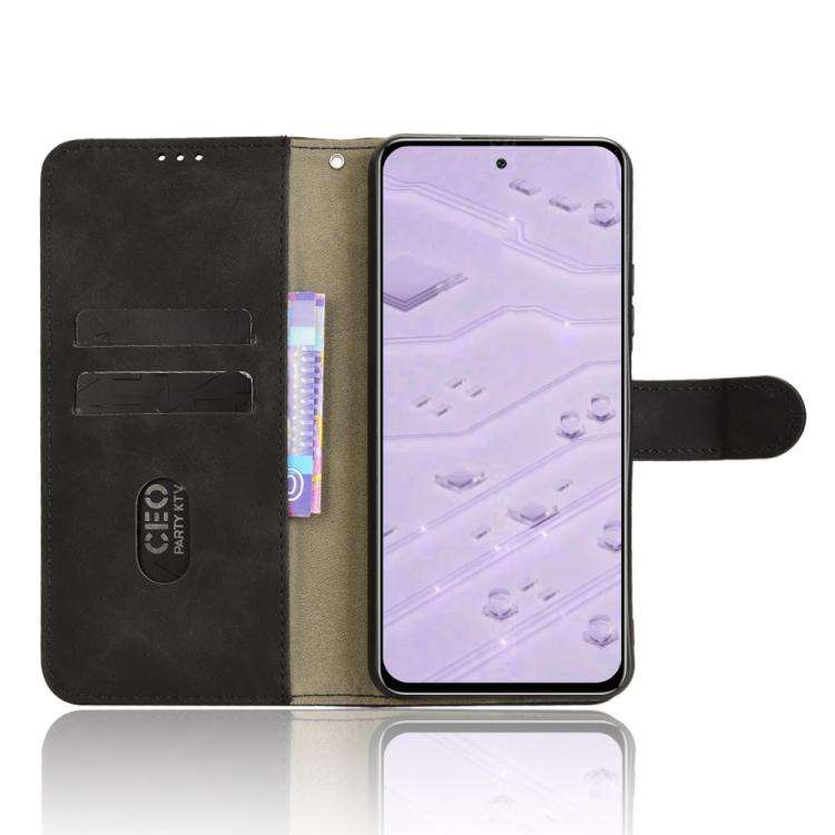 For Oukitel C65 / C65 Pro Skin Feel Magnetic Flip Leather Phone Case(Black)