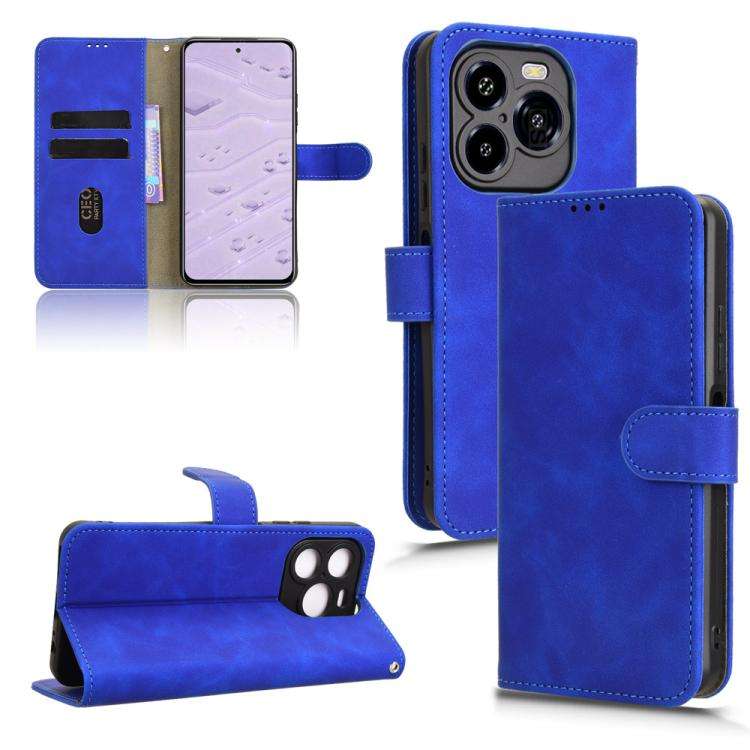 For Oukitel C65 / C65 Pro Skin Feel Magnetic Flip Leather Phone Case(Blue)