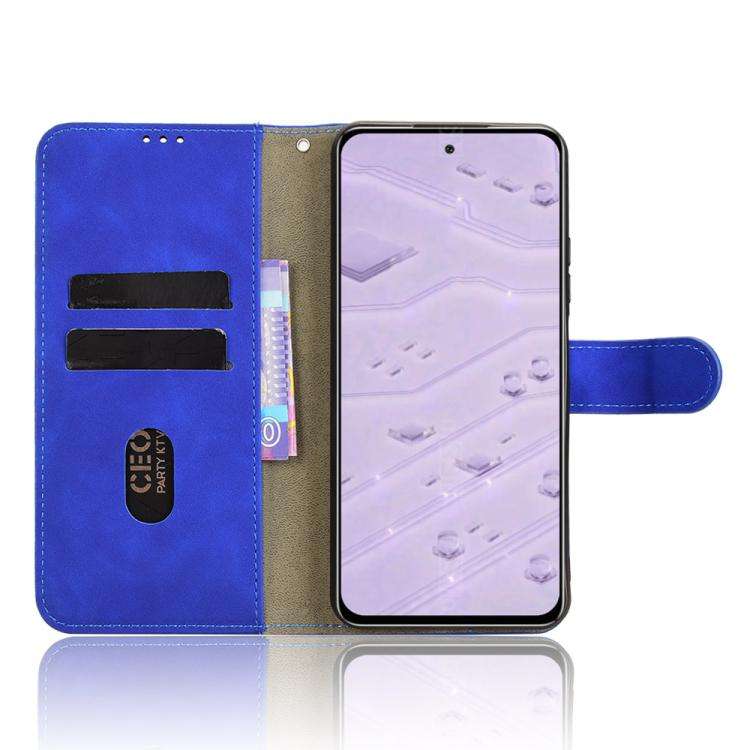 For Oukitel C65 / C65 Pro Skin Feel Magnetic Flip Leather Phone Case(Blue)