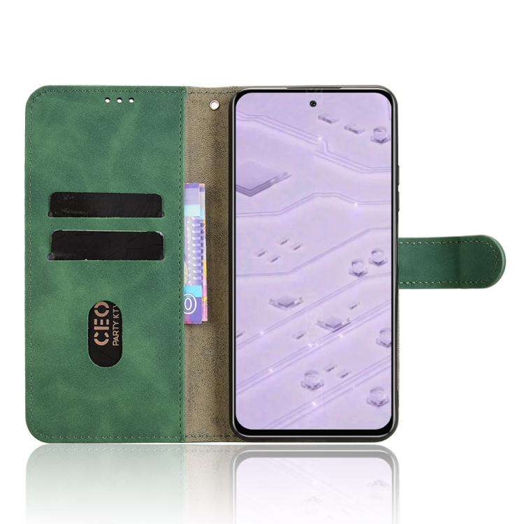 For Oukitel C65 / C65 Pro Skin Feel Magnetic Flip Leather Phone Case(Green)