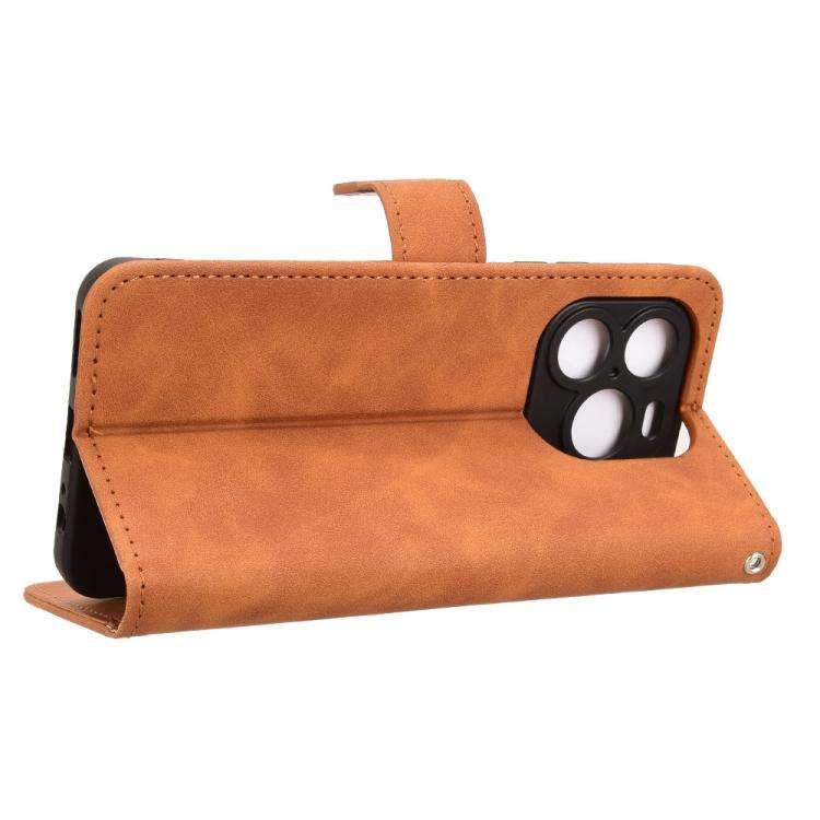 For Oukitel C65 / C65 Pro Skin Feel Magnetic Flip Leather Phone Case(Brown)