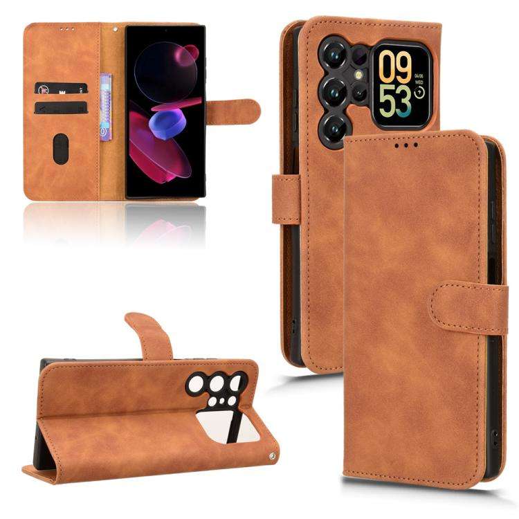 For Oukitel C62 / C62 Pro Skin Feel Magnetic Flip Leather Phone Case(Brown)