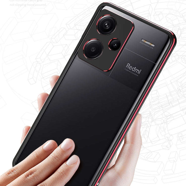 For Xiaomi Redmi Note 13 Pro+ Aurora Series Lens Protector + Metal Frame Phone Case(Black Silver)
