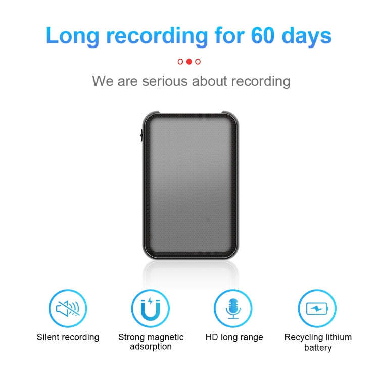 JNN Q75 Magnetic Smart Voice Recorder, Memory:8GB(Black)