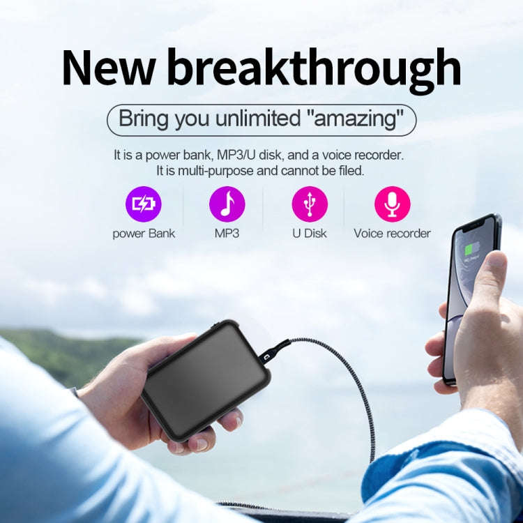 JNN Q75 Magnetic Smart Voice Recorder, Memory:8GB(Black)