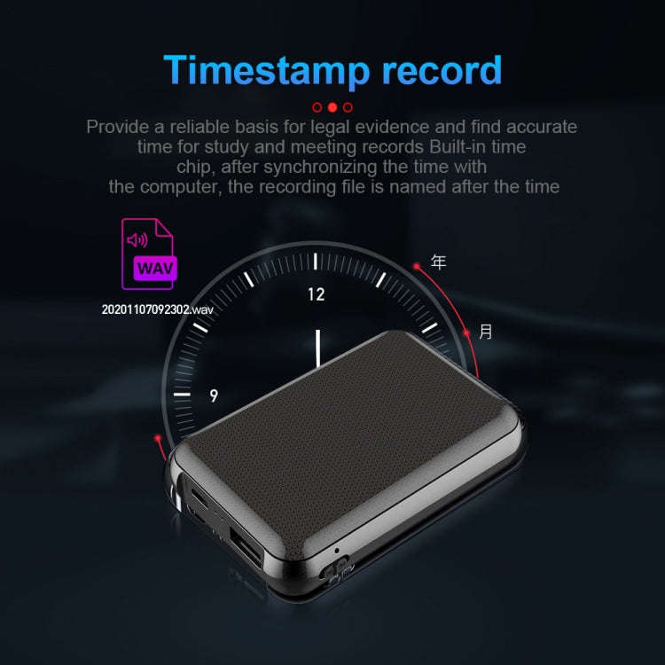 JNN Q75 Magnetic Smart Voice Recorder, Memory:64GB(Black)