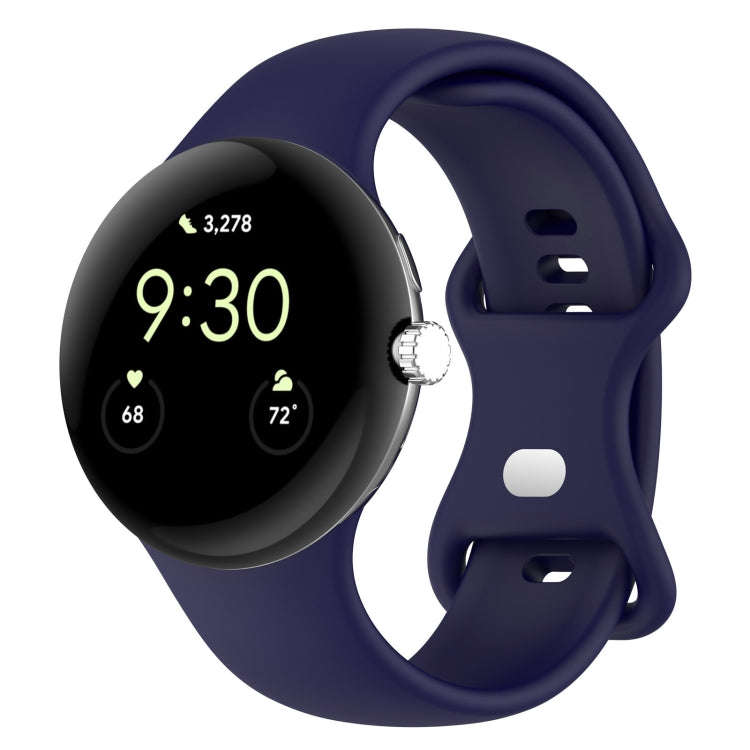 For Google Pixel Watch 4 / 3 / 2 / 1 41mm Solid Color Silicone Watch Band, Size:S Size(Blue)