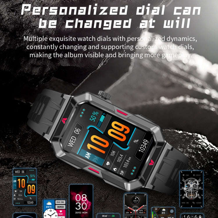 CF26 1.57inch BT5.2 Smart Bracelet Support Sleep Detection, Style:Silicone Strap(Camo Silver)