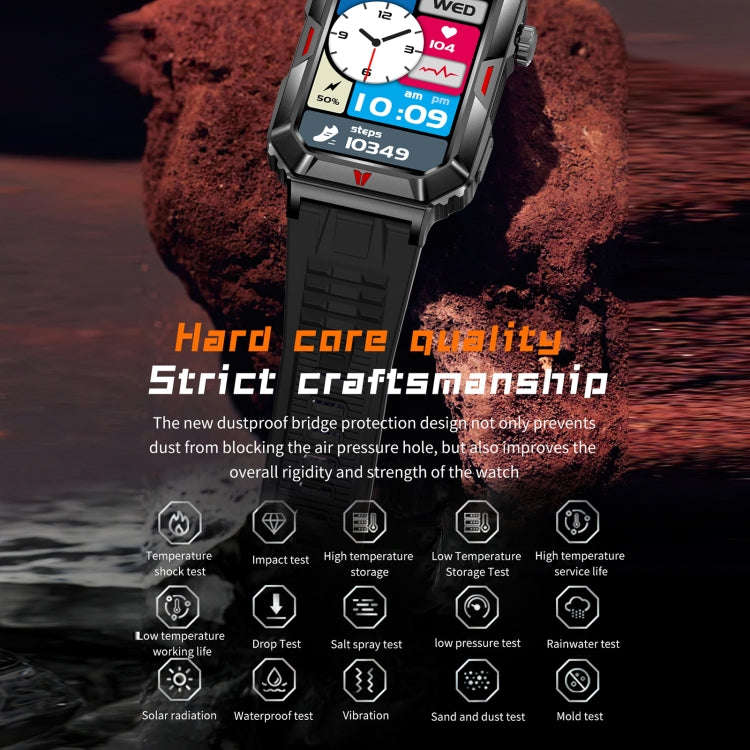 CF26 1.57inch BT5.2 Smart Bracelet Support Sleep Detection, Style:Silicone Strap(Camo Black)