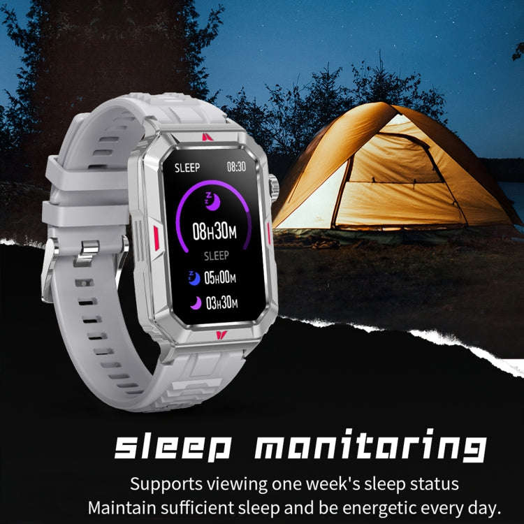 CF26 1.57inch BT5.2 Smart Bracelet Support Sleep Detection, Style:Silicone Strap(Camo Silver)