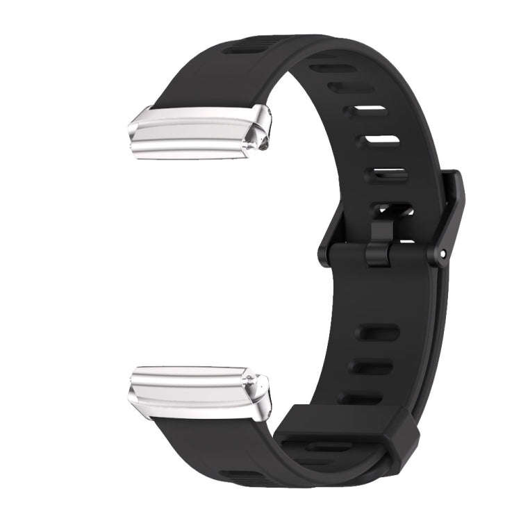 For Redmi Watch 3 Lite / Watch 3 Active Mijobs Flat Hole Breathable TPU Watch Band(Black+Silver)