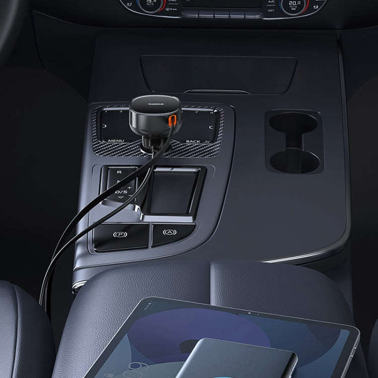 Baseus Tuxiang Pro 60W 2 in 1 Dual Type-C Interface Car Charger(Black)
