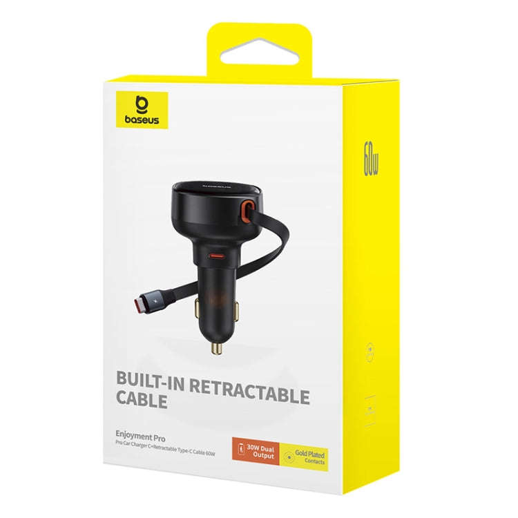 Baseus Tuxiang Pro 60W 2 in 1 Dual Type-C Interface Car Charger(Black)