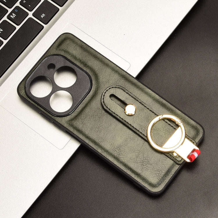 For Infinix Smart 8 Plus / Smart 8 Pro Wristband Leather Back Phone Case(Green)