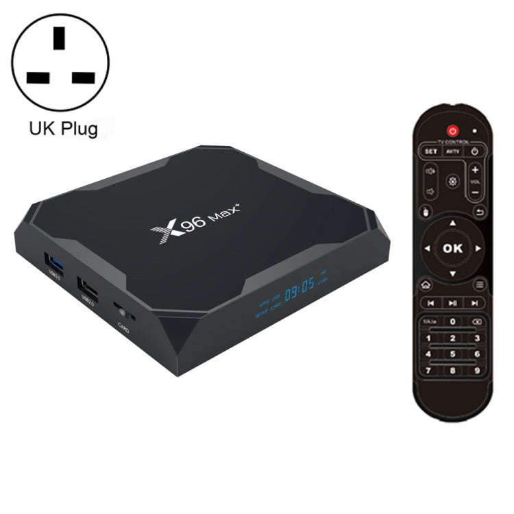 X96 max+ 4K Smart TV Box, Android 9.0, Amlogic S905X3 Quad-Core Cortex-A55,4GB+64GB, Support LAN,...