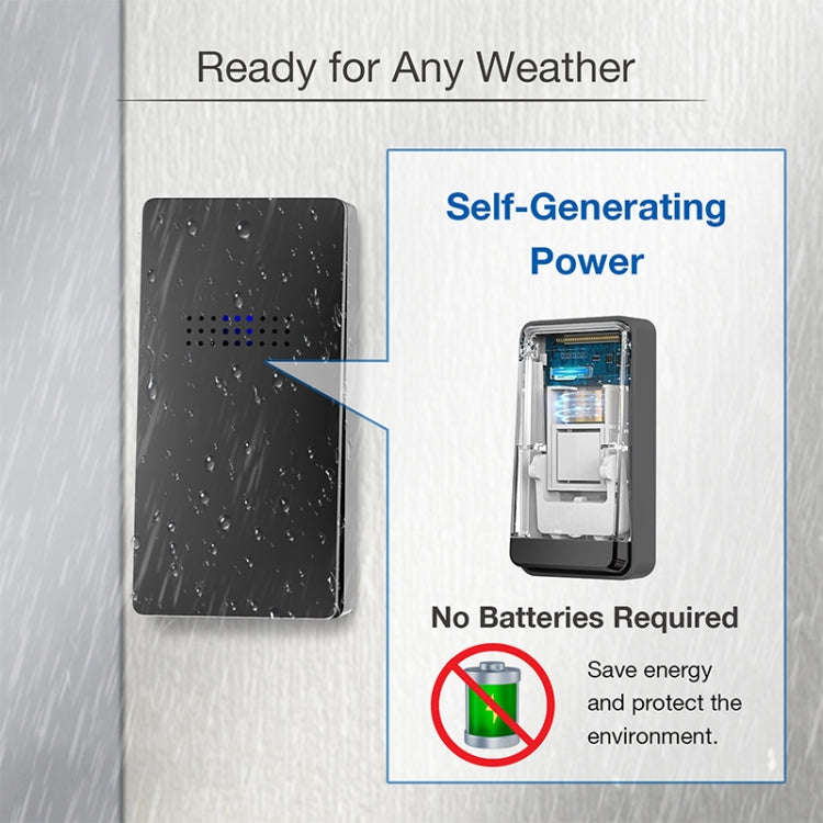 C303B One to One Home Wireless Doorbell Temperature Digital Display Remote Control Elderly Pager,...