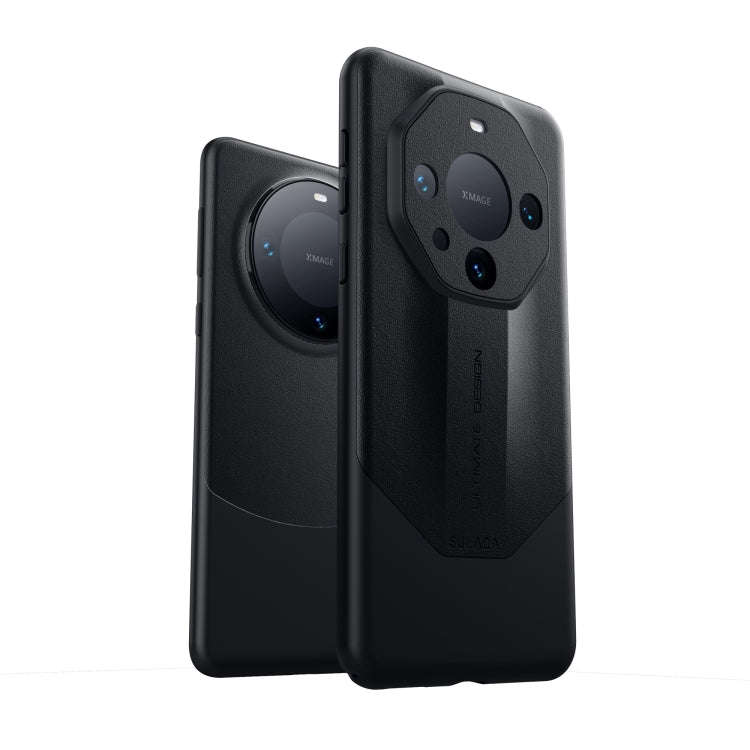 For Huawei Mate 50 Pro SULADA Plain Leather + PC Shockproof Phone Case(Black)