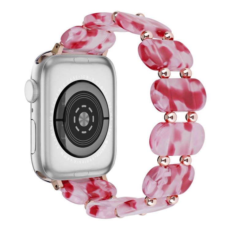 For Apple Watch Series 7 45mm Stretch Resin Watch Band(Peach Red)