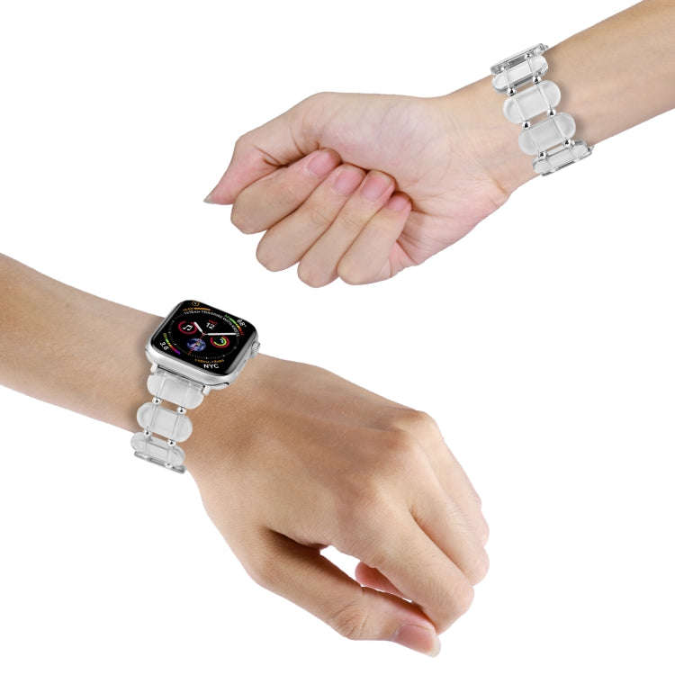 For Apple Watch Series 7 45mm Stretch Resin Watch Band(Transparent)