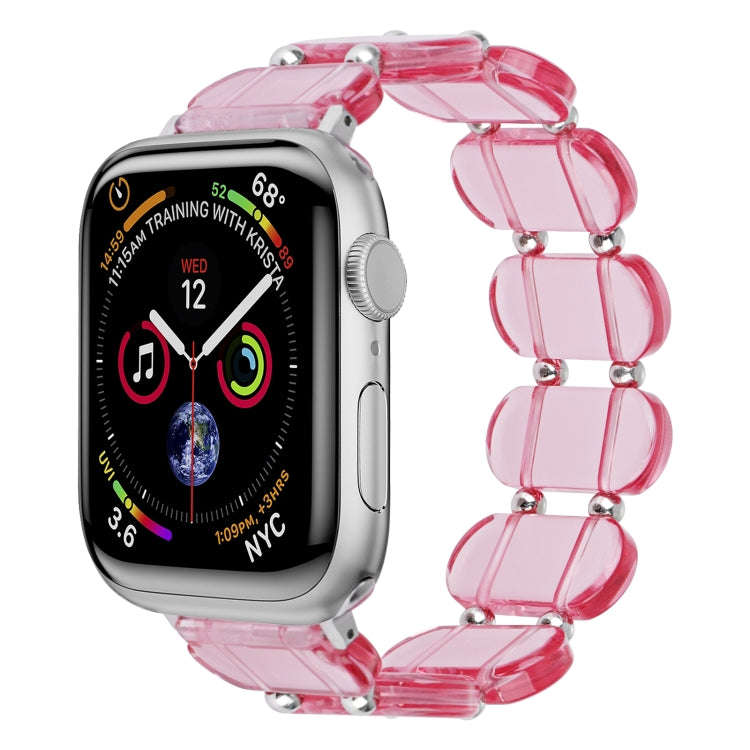 For Apple Watch 6 40mm Stretch Resin Watch Band(Transparent Pink)
