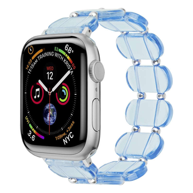 For Apple Watch Series 3 38mm Stretch Resin Watch Band(Transparent Blue)