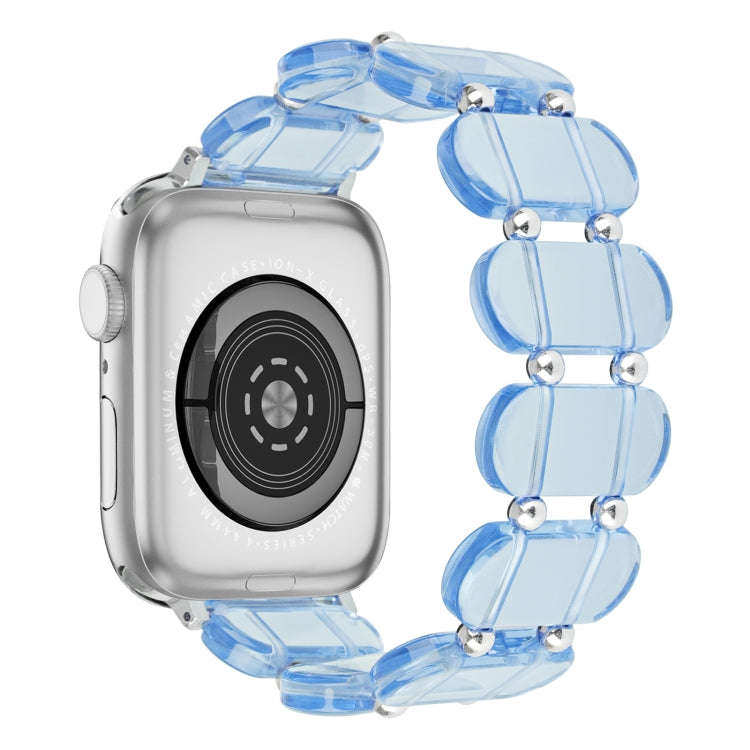 For Apple Watch Series 3 42mm Stretch Resin Watch Band(Transparent Blue)