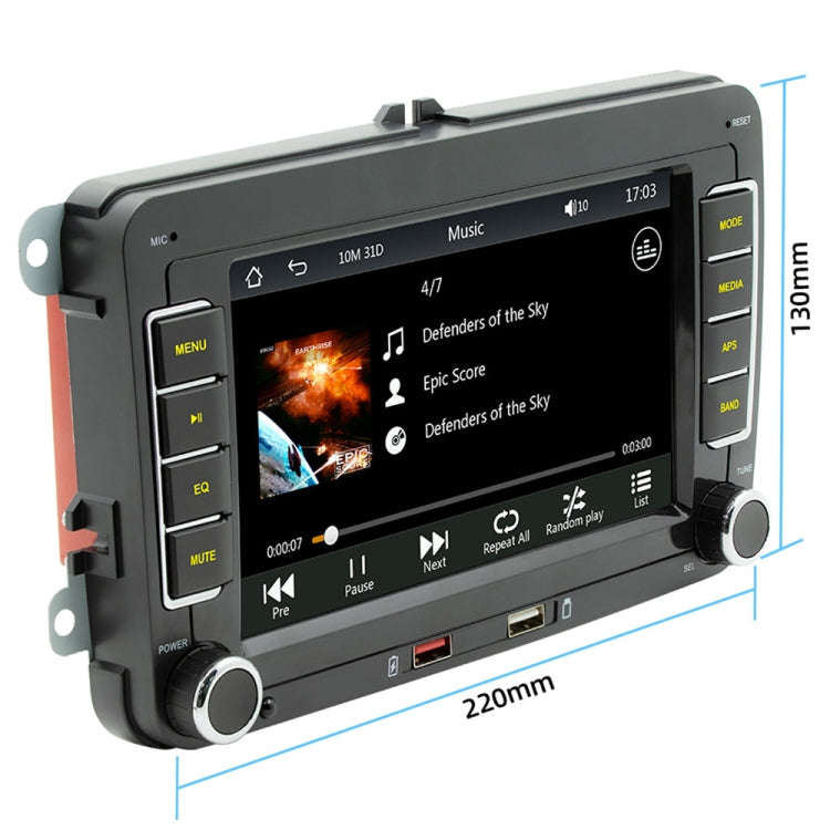 For Volkswagen 7 inch Portable Car MP5 Player Support CarPlay / Android Auto(Black)