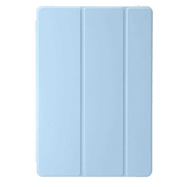 For Huawei Matepad 11 Pro 2022 Clear Acrylic 3-Fold Leather Tablet Case(Ice Blue)