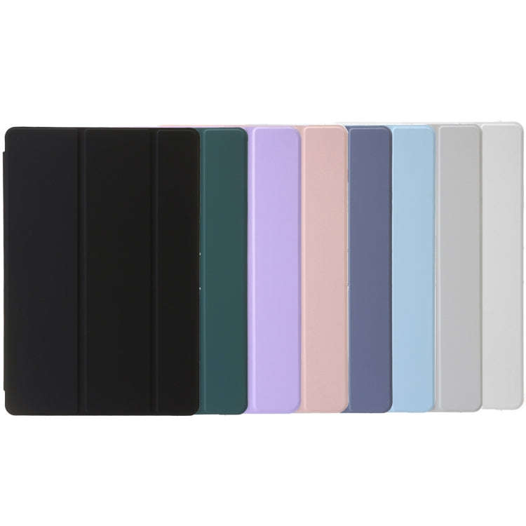 For Huawei Matepad 11 Pro 2022 Clear Acrylic 3-Fold Leather Tablet Case(Ice Blue)