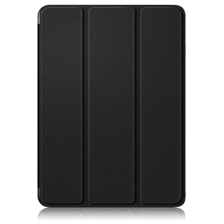 For OnePlus Pad Pro / Pad 2 Custer Solid Color 3-fold Holder Smart Leather Tablet Case(Black)
