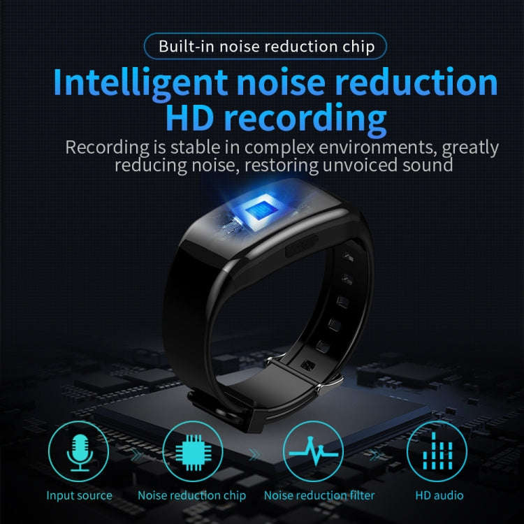 JNN C5 HD Noise Reduction Smart Recording Electronic Bracelet, Capacity:8GB