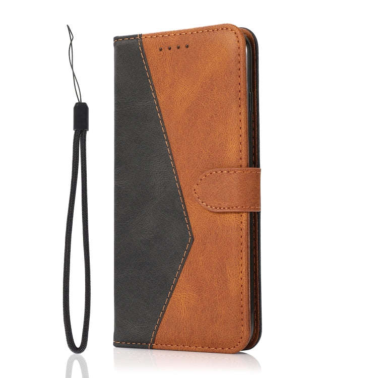 For Motorola Edge 50 5G Dual-color Stitching Leather Phone Case(Black Brown)