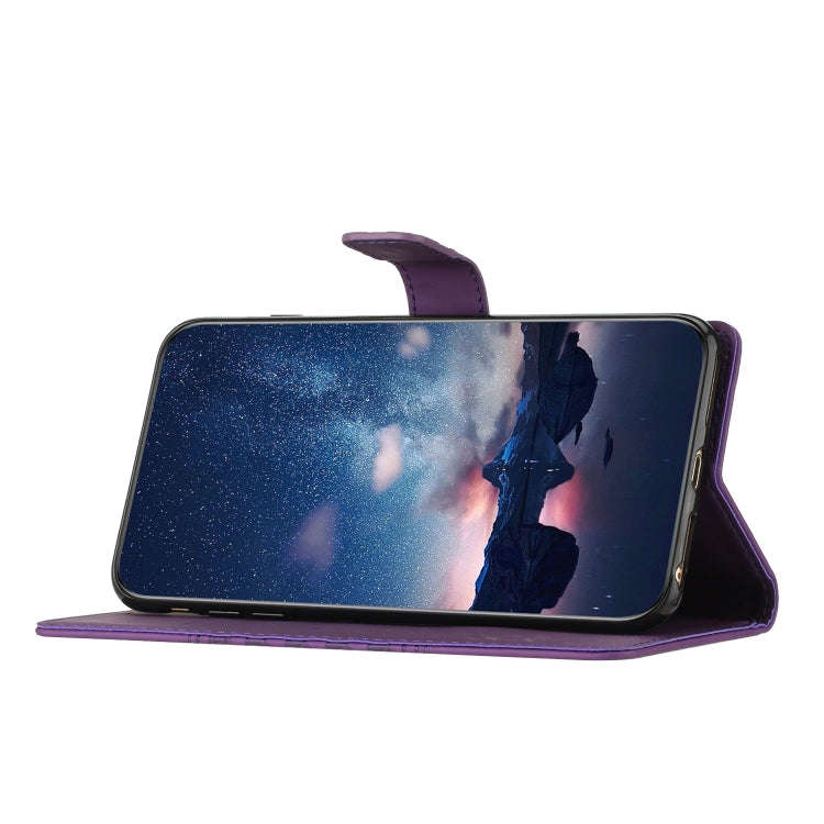 For Motorola Edge 50 5G Diamond Embossed Skin Feel Leather Phone Case(Purple)
