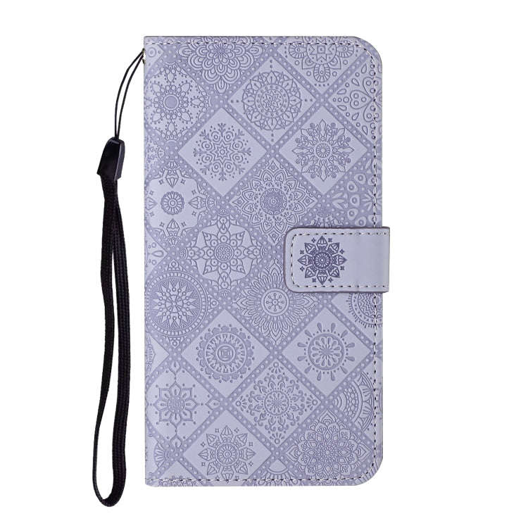 For Google Pixel 9 Pro XL Ethnic Style Embossed Pattern Leather Phone Case(Purple)