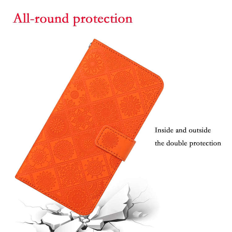 For Motorola Moto S30 Pro Ethnic Style Embossed Pattern Leather Phone Case(Orange)