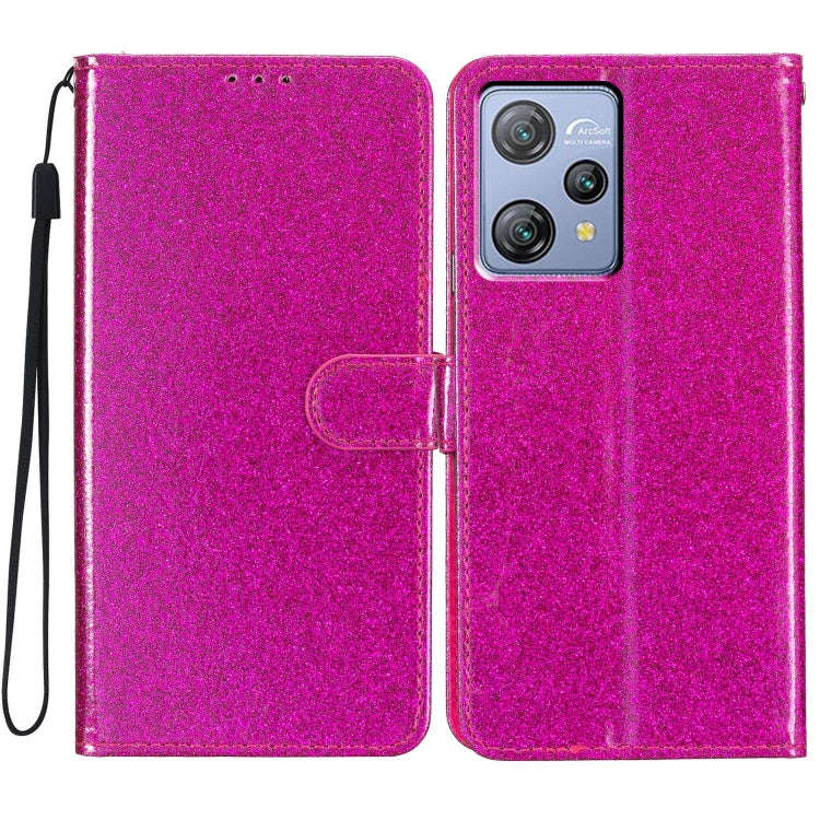 For Blackview A53 Pro Glitter Powder Flip Leather Phone Case(Rose Red)
