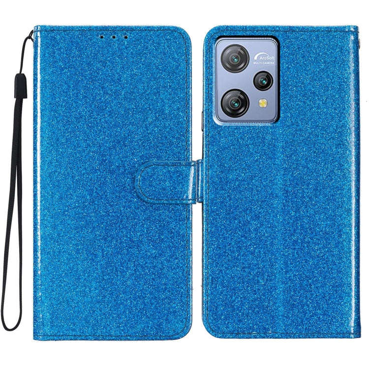 For Blackview A53 Pro Glitter Powder Flip Leather Phone Case(Blue)