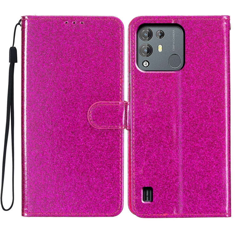 For Blackview A55 Pro Glitter Powder Flip Leather Phone Case(Rose Red)