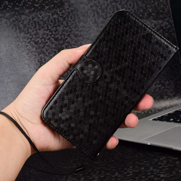 For Tecno Pova 6 Neo Honeycomb Dot Texture Leather Phone Case(Black)