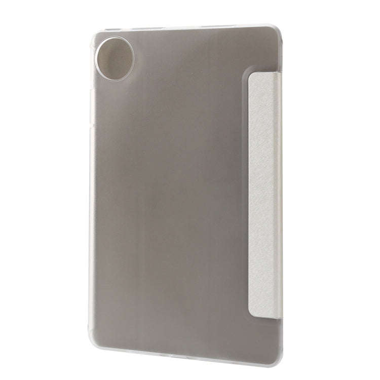 For Huawei MatePad Pro 11 2024 Silk Texture 3-Fold Leather Tablet Case(White)