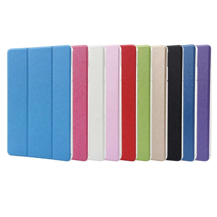 For Huawei MatePad Pro 11 2024 Silk Texture 3-Fold Leather Tablet Case(Dark Blue)