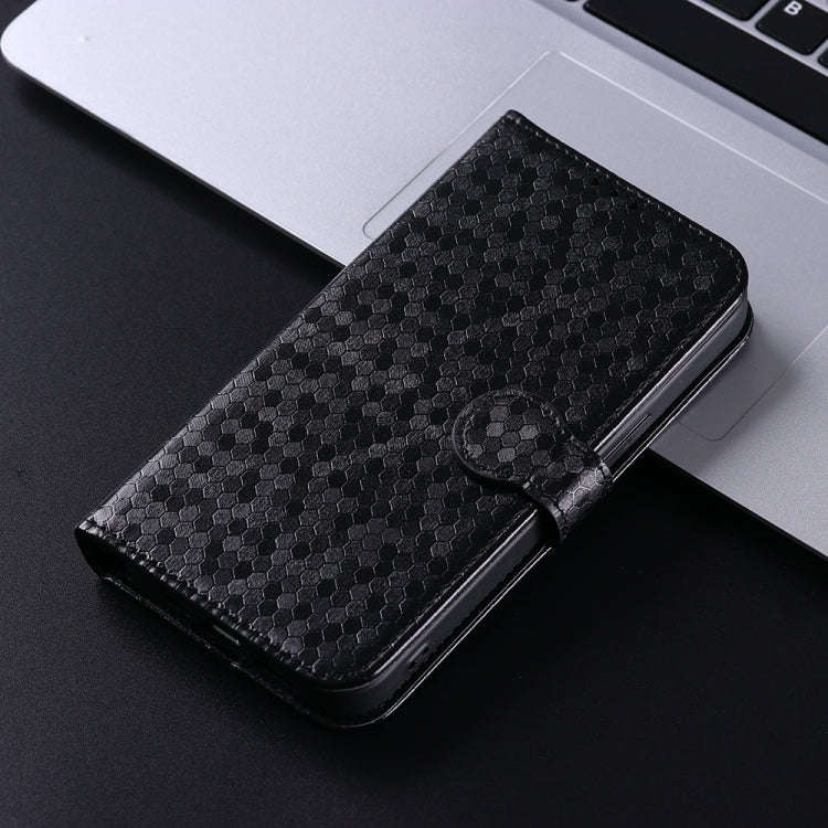 For OnePlus Ace 3 Pro Honeycomb Dot Texture Leather Phone Case(Black)
