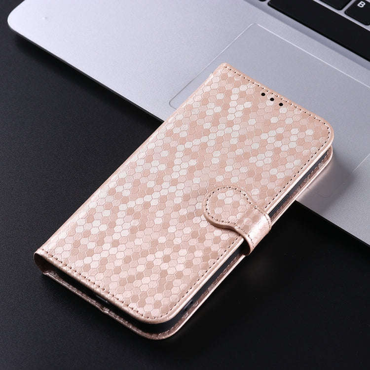 For OnePlus Ace 3 Pro Honeycomb Dot Texture Leather Phone Case(Gold)