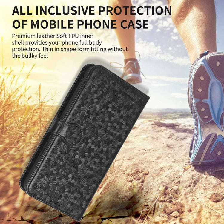 For OnePlus Ace 3 Pro Honeycomb Dot Texture Leather Phone Case(Gold)