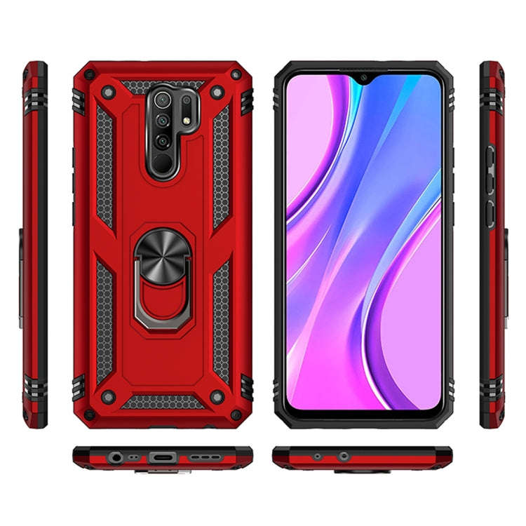 For Xiaomi Redmi 9 Shockproof TPU + PC Protective Case with 360 Degree Rotating Holder(Black)