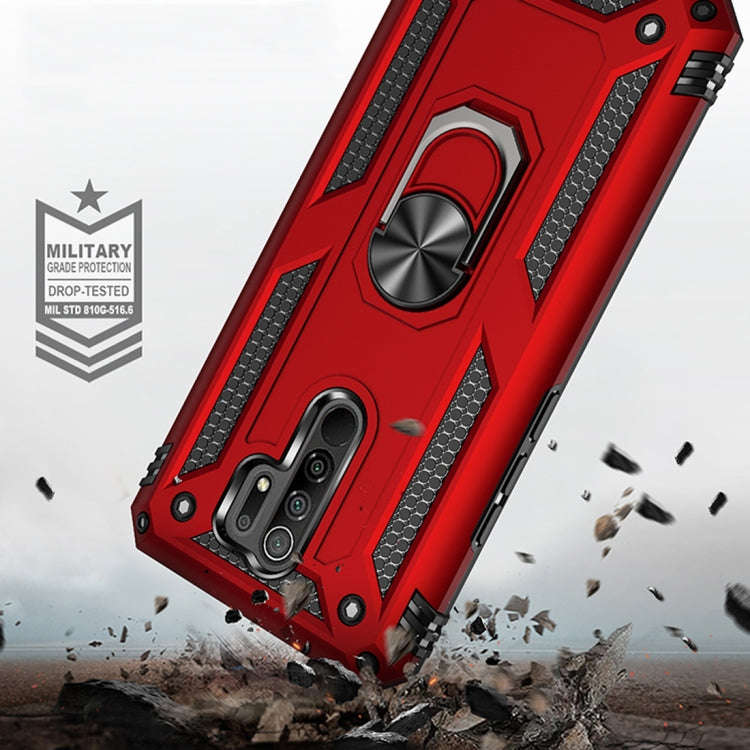 For Xiaomi Redmi 9 Shockproof TPU + PC Protective Case with 360 Degree Rotating Holder(Black)