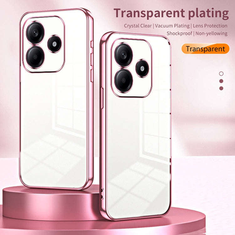 For Xiaomi Redmi Note 14 5G Transparent Plating Fine Hole Phone Case(Purple)